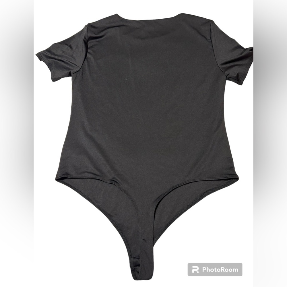 NWOT Fifty Street Shortsleeves Black Body Suit with Snap Closure